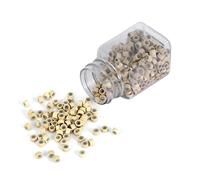 AKLOSIPY Lot de 500 Anneaux Doublés de Silicone, Perles 5 X 3 X 3 Mm, Outils pour Extensions de Cheveux Humains, Tubes Professionnels en Cuivre Marron Moyen pour Utilisation en Salon, Sûrs et (Blond)