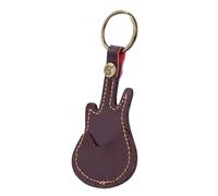 AKLOSIPY Manchon de Support de Médiator de Guitare en Cuir Portable avec Porte-clés en Laiton-accessoire élégant pour Musiciens () (BROWN)