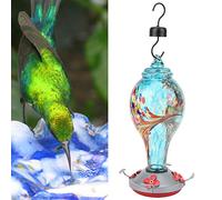 AKLOSIPY Mangeoire à Oiseaux en Verre coloré pour Colibris, Art du Jardin en Plein Air et Facile à, Attrayant pour Les Oiseaux (T2)