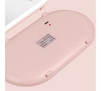 AKLOSIPY Miroir Solaire de Voiture avec Lumière LED et Interrupteur Tactile - Miroir Cosmétique Universel en Verre HD pour le Maquillage et la Coiffure, Design Compact (PINK)