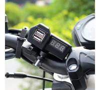 AKLOSIPY Moto Double USB avec Affichage Numérique de la Tension-Adaptateur de Téléphone à Charge Rapide, Conçu pour Une Conduite en Toute sécurité (CD-3197 (2 en 1))