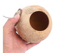 AKLOSIPY Oiseau en Coquille de Noix de Coco pour Perroquets de Taille Moyenne à Grande - 1 Jouet Mangeoire pour Oiseaux avec Trou d'entrée de 6 Cm, Nidification Sûre pour Aras, Cacatoès, Gris
