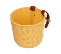 AKLOSIPY Panier de Guidon Avant Polyvalent avec Sangle en Simili Cuir et Design élégant pour Les Styles de Vélo (Yellow)