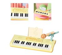 AKLOSIPY Piano électronique 37 Touches pour Enfants avec Microphone - Jouet éducatif à Clavier Musical, Batterie Intégrée et Design élégant Unique (Yellow)
