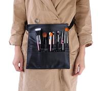 AKLOSIPY Pochette Porte-Brosse Cosmétique Noire Durable avec Ceinture Réglable pour Maquilleurs et Amateurs 10.2x10.0 Pouces