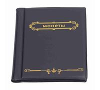 AKLOSIPY PVC Coin Collection Album de Porte-Portefeuille Léger pour, Médailles et Jetons - Collectionneurs, (Black)