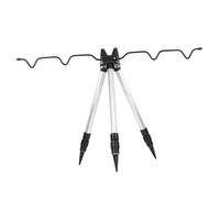 AKLOSIPY Support Trépied pour Canne à Pêche, Conception en Alliage | Pliable et portable, prend en charge 5 tiges, construction durable, rangement facile