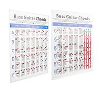 AKLOSIPY Tableau des Accords de Guitare Basse - Outil de Référence électrique à 4 Cordes pour Débutants, Aide à l'exercice Idéale pour Apprendre les Accords dans les Touches