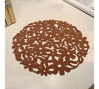 AKLOSIPY Tapis de Table Rond en Feutre, Napperons de Salle à Manger pour la Cuisine de la Maison, Dessous de Verre Lavables et Polyvalents, Disponibles en 4 Couleurs, 1 Pièces (Brown)
