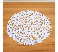 AKLOSIPY Tapis de Table Rond en Feutre, Napperons de Salle à Manger pour la Cuisine de la Maison, Dessous de Verre Lavables et Polyvalents, Disponibles en 4 Couleurs, 1 Pièces (White)