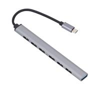 AKLOSIPY Type C Hub 7 en Aluminium ALLIAG USB3.0 Dock avec Transfert Rapide, Fiche et Lecture pour l'ordinateur, Le Téléphone, la Tablette - Solution de connectivité Essentielle