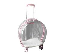 AKLOSIPY Valise à roulettes pour Chat Transparente et Respirante à roulettes pour Chats et Petits Chiens de Petite et Moyenne Taille - Chariot Roulant Silencieux pour Animaux de Compagnie pour Les