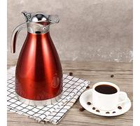 AKLOSIPY Verseuse isotherme en acier inoxydable - 2 l - Cafetière à double paroi avec poignée en plastique - Argenté - Type A pour boissons chaudes et froides - Design simple à une pression (1,5 l)