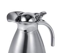 AKLOSIPY Verseuse isotherme en acier inoxydable - 2 l - Cafetière à double paroi avec poignée en plastique - Argenté - Type A pour boissons chaudes et froides - Design simple à une pression (1,5 l)