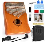 AKLOT 17 clés électriques Kalimba, EQ Kalimbas Thumb Piano Marimba avec micro intégré Kit de démarrage Kalimba professionnel pour enfants débutant adulte