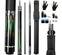 AKLOT Bâtons de queue de billard en fibre de carbone de 147,3 cm, 538,6 à 552,8 g, faible déflexion avec pointe arc-en-ciel de 12,5 mm, bâtons de billard professionnels en fibre de carbone pour
