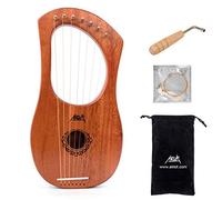 Aklot Lyre Harpe 7 cordes en acajou avec e réglage et sac de transport noir