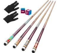 AKLOT Queue de Billard, Lot de 4 Queues de Billard Canne de Billard Pool Cue de 58'' en Bois D'érable Canadien pour Joueurs de Billard Professionnels…