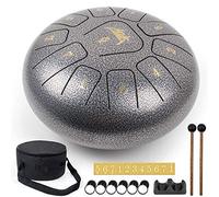 AKLOT Tambour à Languette Handpan 10 pulgadas 11 notas C Key Percussion Steel Drum Kit Mallets Note Stickers Soporte de mazo y bolsa de concierto Pour le Camping, le Yoga, la Méditation