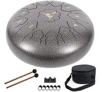 AKLOT Tambour Handpan 12 pulgadas 13 notas Tambour à Languette Steel-drums C Key Percussion Steel Drum Kit Drum Mallets Note Stickers Soporte de mazo y bolsa de concierto