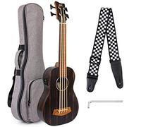 Aklot Ukulélé Basse Electrique 30 pouces Blackwood africain U-Basse Professional Aquila EADG avec bandoulière pour débutant et avancé