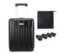 Aklsvion Bagage d'embarquement de 45,7 cm : équipé de roues mobiles, approuvé par la TSA, sous le siège, construction à coque rigide, sac léger avec accessoires essentiels, noir profond, 18 inch,