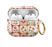 AKMASK Compatible avec Les Coques AirPods Pro 3e génération (2025), Coque de Protection en TPU Souple et Mignonne Contre Les Chutes - Accessoires avec Porte-clés doré pour Homme et Femme - Motif