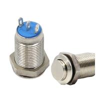 AKMJIHLFM Interrupteur à Bouton-Poussoir métallique autobloquant de 10 mm de Haut 1 Normalement Ouvert Normalement fermé Trois Pieds