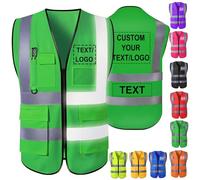 Akmxem Gilets Securite Personnalisable avec Logo Gilets Reflechissant Haute Visibilité Personnalisé avec Poche pour Hommes et Femmes de Travail de Sécurité pour la Construction