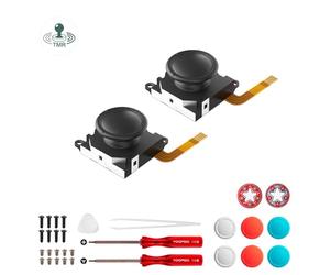 AKNES GuliKit TMR Joysticks Remplacement pour Switch OLED/Switch/Switch Lite JoyCon, No Drift Stick Pièces de Rechange pour Joycon, avec Outils de Réparation, 4 Couleurs Capuchons de Pouce - 1 Paire