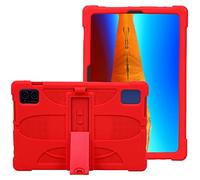 AKNICI 10 Pouces Coque Silicone pour TECLAST M50HD/TECLAST M50/TECLAST M50 Pro/TECLAST M40 Plus/TECLAST P40HD/TECLAST P30S/Blackview Tab 12 Pro/Blackview Tab 7 Pro/OSCAL Pad 10,Bandoulière, Rouge