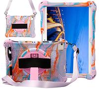 AKNICI Coque Étui pour Blackview Tab8/Tab 8E/Tab9/Tab10,TECLAST P20HD/M40/M40 Pro,YESTEL T5,AOYODKG A39/Tab-A3/A5,Vastking KingPad K10/K10 Pro [Bandoulière/Stylo/Courroie de maintien 360°] Rose Violet