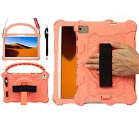 AKNICI Coque Étui pour Blackview Tab8/Tab 8E/Tab9/Tab10,TECLAST P20HD/M40/M40 Pro,YESTEL T5,AOYODKG A39/Tab-A3/A5,Vastking KingPad K10/K10 Pro [Bandoulière/Stylo/Courroie de Maintien 360°] Rose