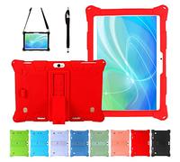 AKNICI Coque Étui pour YOTOPT K107/BEISTA 10/TOSCIDO K108 W109/LNMBBS X30/YUNTAB K107/MEBERRY M6/GOODTEL G3/DUODUOGO S60/Dragon Touch K10/LuTeyi 10/SANNUO 10.1/JANWIL 10,Bandoulière et Stylet,Rouge