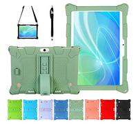 AKNICI Coque Étui pour YOTOPT K107/BEISTA 10/TOSCIDO K108 W109/LNMBBS X30/YUNTAB K107/MEBERRY M6/GOODTEL G3/DUODUOGO S60/Dragon Touch K10/Haehne 10,1/TECLAST M30/YESTEL X7,Bandoulière et Stylet,Vert