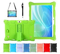 AKNICI Coque Étui pour YOTOPT K107/BEISTA 10/TOSCIDO K108 W109/LNMBBS X30/YUNTAB K107/MEBERRY M6/GOODTEL G3/DUODUOGO S60/Dragon Touch K10/Qimaoo 10.1/YESTEL X7,Bandoulière et Stylet,Vert Clair