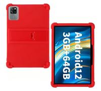 AKNICI Coque Silicone pour Blackview Tab60 WiFi/Blackview Tab60 Pro/TECLAST P30/ TECLAST P30T/ OSCAL Pad 80 WiFi Tablette 10 Pouces, Housse de Protection avec Fonctions de Support, Rouge
