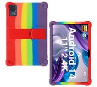 AKNICI Coque Silicone pour DOOGEE T35/ DOOGEE T30SE/ DOOGEE T30S/ DOOGEE T40/ DOOGEE T30 Ultra/DOOGEE T30 Pro Tablette Tactile 11 Pouces, Housse de Protection avec Fonctions de Support, Le Rainbow