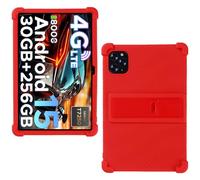 AKNICI Coque Silicone pour DOOGEE Tab G6 / KINGRID T90 Tablette 11 Pouces, Housse de Protection avec Fonctions de Support pour DOOGEE Tab G6 / KINGRID T90 Tablette 11 Pouces, Rouge