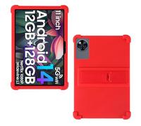 AKNICI Coque Silicone pour DOOGEE U11/ DOOGEE U11 Pro/Blackview Tab 90 WiFi/Blackview Tab9Wifi/ Blackview Tab 90 Tablette 11 Pouces, Housse de Protection avec Fonctions de Support, Rouge