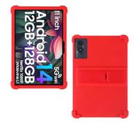 AKNICI Coque Silicone pour DOOGEE U11/DOOGEE U11 Pro/Blackview Tab 90 WiFi/Blackview Tab9Wifi/Blackview Tab 90 Tablet 11 Zoll, Housse de Protection avec Fonctions de Support, Rouge