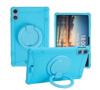 AKNICI Coque Silicone pour TECLAST T60Plus 90Hz Tablette Tactile 12'' Pouces Housse de Protection avec Support Rotatif 360° et Porte-Crayon/Poignée Annulaire, Bleu Clair