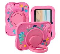 AKNICI Housse en silicone pour Haehne 7 Pouces Tablet PC/TopLuck Tablette 7 Pouces/PRITOM K7 PRO/EagleSoar 7 Pouces/V88/T702PRO/Semeakoko 7 Pouces, 360° Support Rotatif, Rose