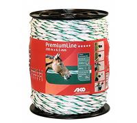 Kerbl Prem.Line Corde 200 m, 6,5 mm, Blanc/Vert, 6 x 0,2 NIRO, 3 x 0,25 CU