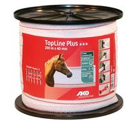 AKO Fencing Ruban Topline Plus TriCOND - 200 m - 40 mm - Blanc/Rouge - 10 x 0,3 mm
