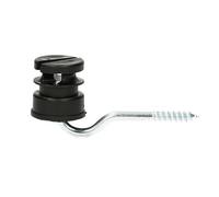AKO Isolateur à fente - 25 pcs., noir 5,3mm - avec filetage en bois - résistant aux UV
