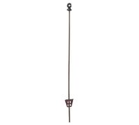 AKO Piquet en acier rond et ovale 105 cm avec isolateur annulaire, pointe de sol 20 cm
