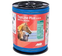 AKO Topline Plus 449570 Ruban de clôture de pâturage, Bleu, 200 m de Long, 20 mm de Large, matériau conducteur TriCOND, clôture pour Animaux, Accessoires pour Animaux de pâturage, Accessoires pour