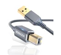 AkoaDa Câble d'imprimante USB - Câble scanner USB A vers USB B 2.0 - Pour imprimante HP, Canon, Dell, Epson, Lexmark, Xerox, Brother etc (Gris, 4.5m)