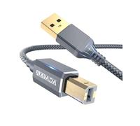 AkoaDa Câble d'imprimante USB - Câble scanner USB A vers USB B 2.0 - Pour imprimante HP, Canon, Dell, Epson, Lexmark, Xerox, Brother etc (Gris, 3.0m)